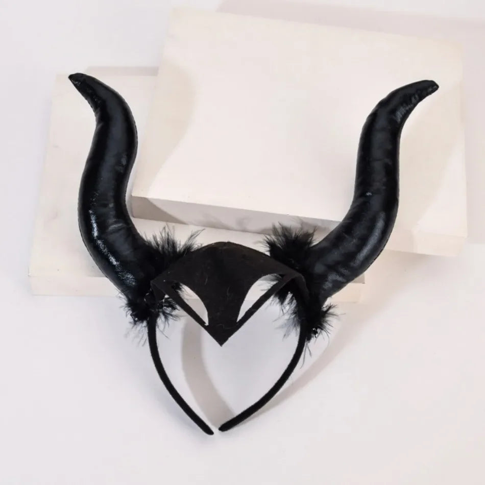 Demon Ox Horn Headband – Halloween Cosplay Accessory for Girls & Women
