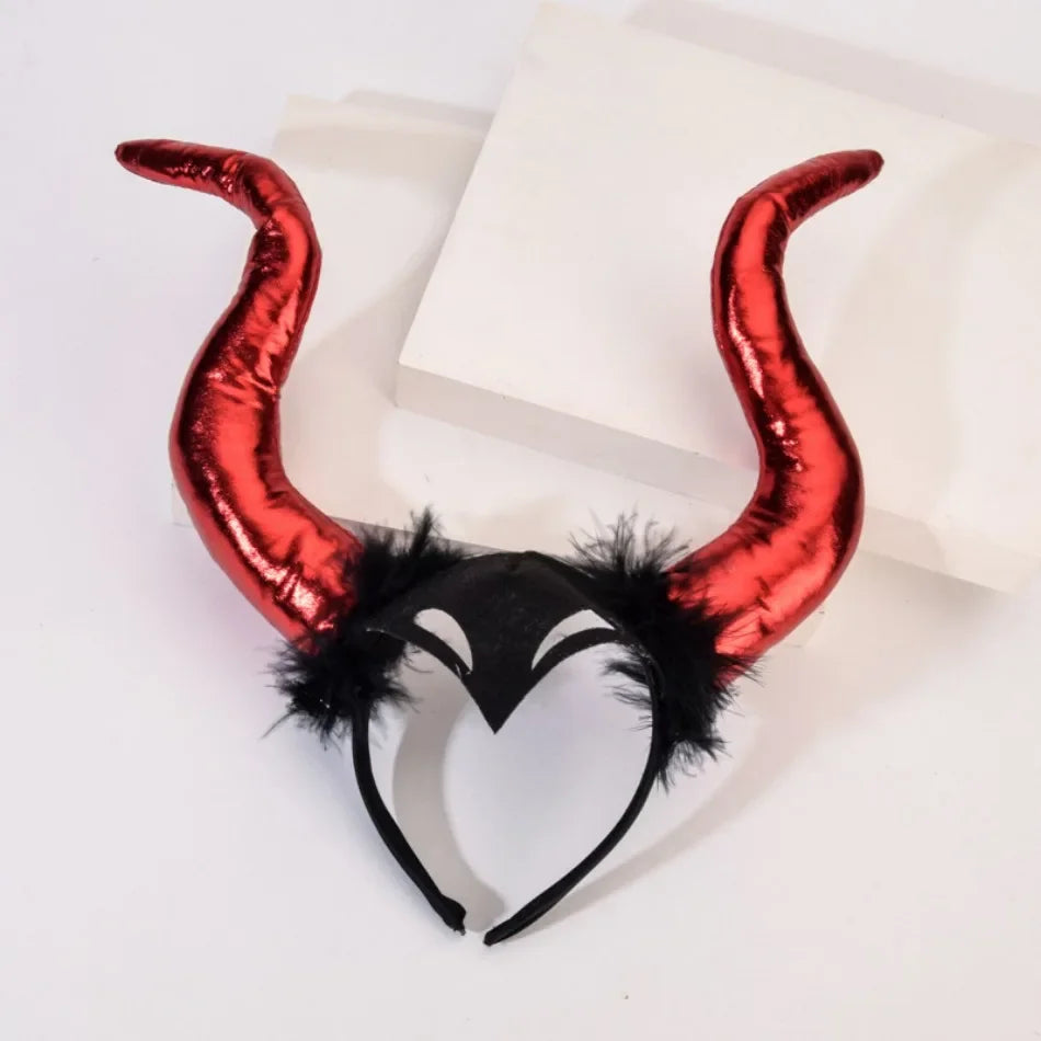 Demon Ox Horn Headband – Halloween Cosplay Accessory for Girls & Women