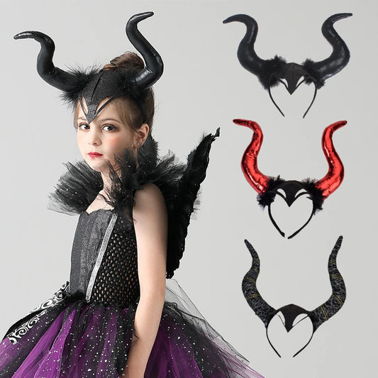 Demon Ox Horn Headband – Halloween Cosplay Accessory for Girls & Women